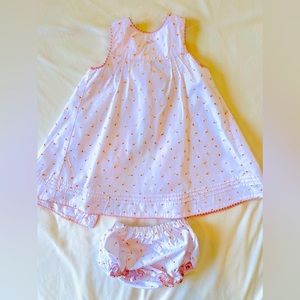 Jacadi pale pink dress with bloomers 12 months
